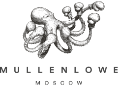 Логотип MullenLowe Moscow в виде осьминога с боксёрскими перчатками